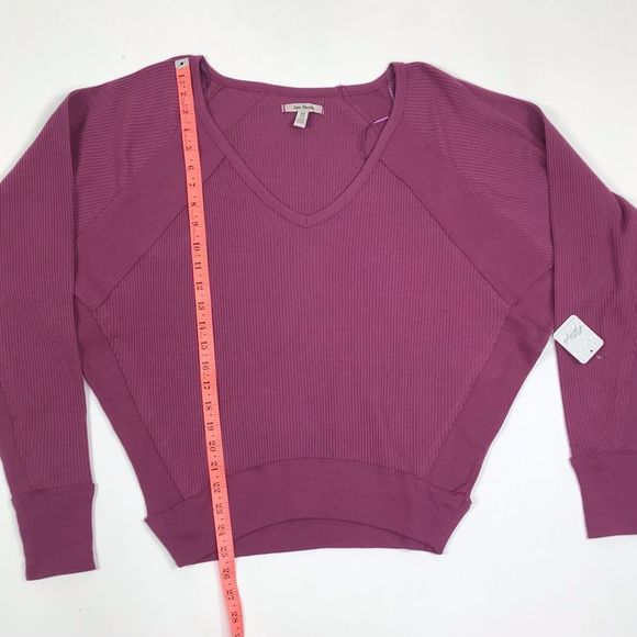 Free People Santa Clara Thermal Knit Top oversized V Neck Dolman Women’s Sz XS - Picture 10 of 16